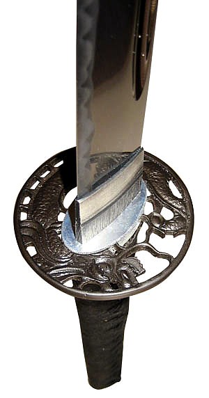 Самурайский меч Катана Лунный Дракон. Хамон