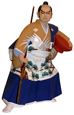 самурай с копьем, статуэтка из керамики, Япония
