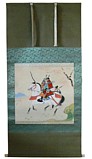 самурай со слугой, японская картина, 1880-е гг.