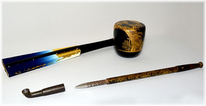 антикварная японская курительная трубка с потайным клинком